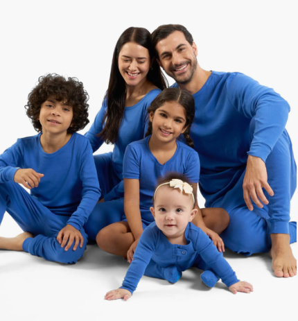 Cotton Solid Matching Family Pajamas