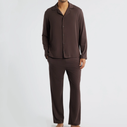 Men Soft Smooth Breathable Solid Sleepwear