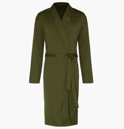 Custom Logo Men's Satin Jacquard Robe